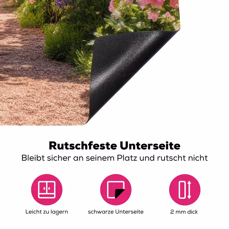 Doorkijk - Bloemen - Kleurrijk - Natuur Inductie beschermer vinyl 3mm middel -zzzzzzz-lf-onderkant