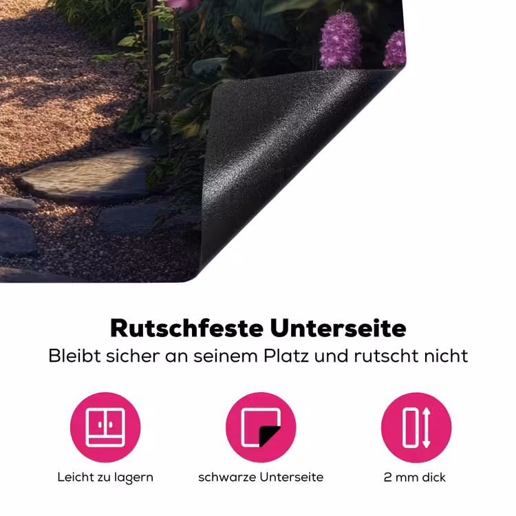 Doorkijk - Bloemen - Natuur - Rozenboog Inductie beschermer vinyl 3mm middel -zzzzzzz-lf-onderkant