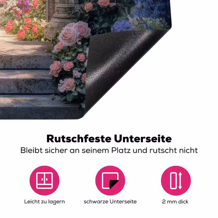 Doorkijk - Rozen - Vintage - Bloemen Inductie beschermer vinyl 3mm middel -zzzzzzz-lf-onderkant