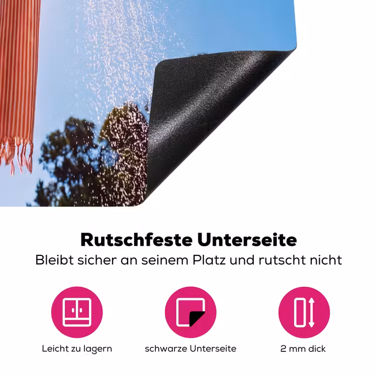 Douche - Water - Zomer - Blauw Inductie beschermer vinyl 3mm middel -zzzzzzz-lf-onderkant