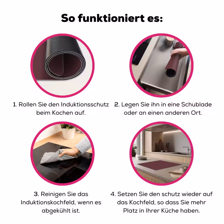 Dusty - Rose - Roze Inductie beschermer vinyl 3mm middel 274 -zzzzzzz-lf-werking