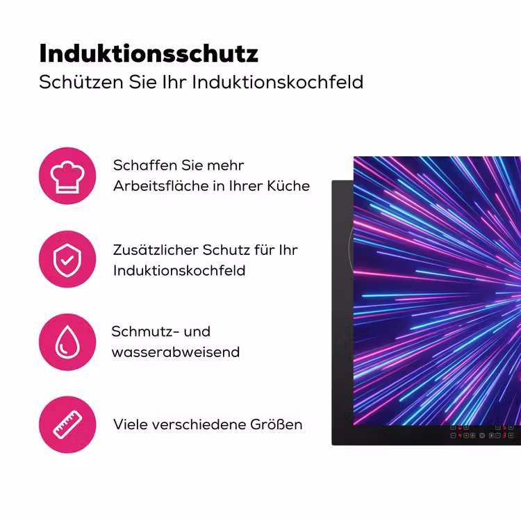 Dynamisch - Ruimte - Kleurrijk Inductie beschermer vinyl 3mm klein -zzzzzzz-lf-ups