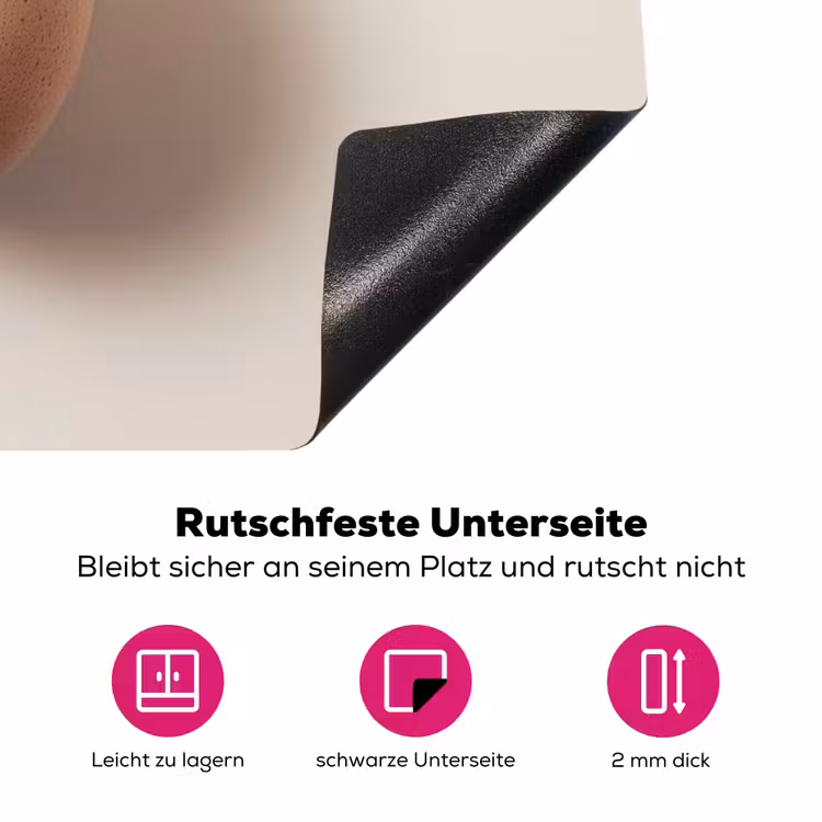 Ei - Beige - Ovaal - Egaal Inductie beschermer vinyl 3mm klein -zzzzzzz-lf-onderkant