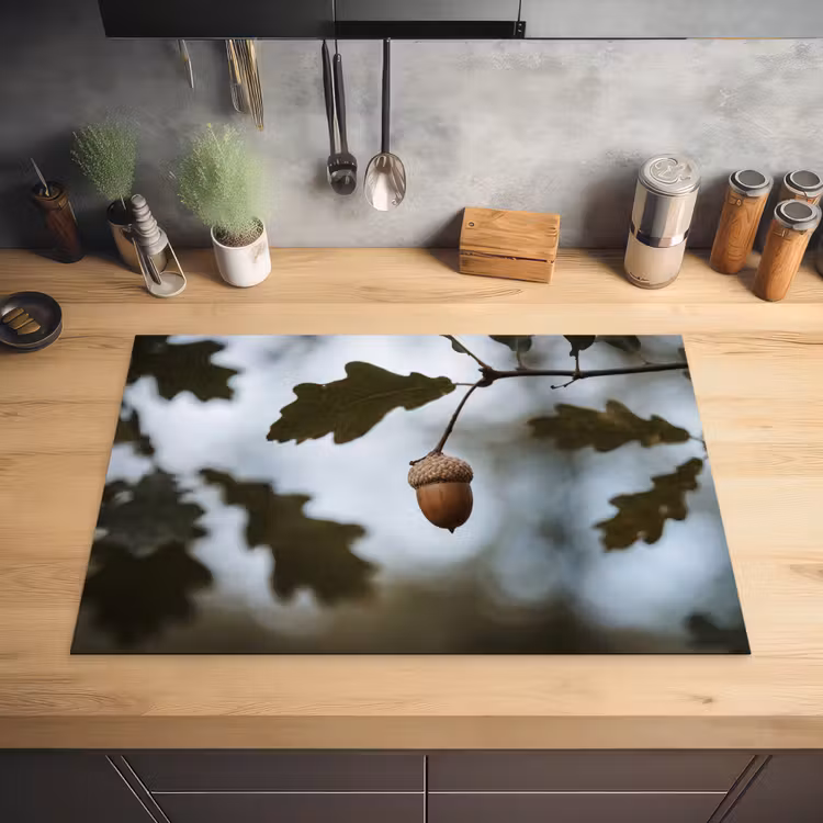 Eikel - Eikenblad - Bos - Herfst - Natuur Inductie beschermer vinyl 3mm klein -sfeer5