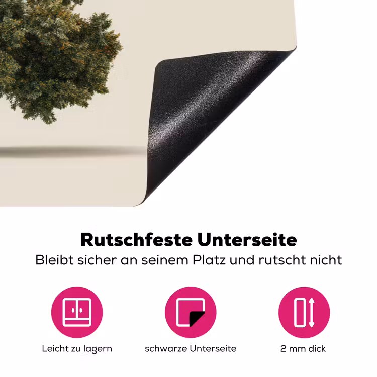 Eikenboom - Groen - Lichte achtergrond Inductie beschermer vinyl 3mm klein -zzzzzzz-lf-onderkant
