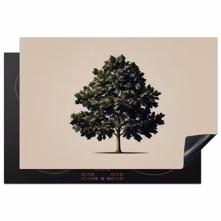 Eikenboom - Schaduw - Egaal Inductie beschermer vinyl 3mm klein -3d