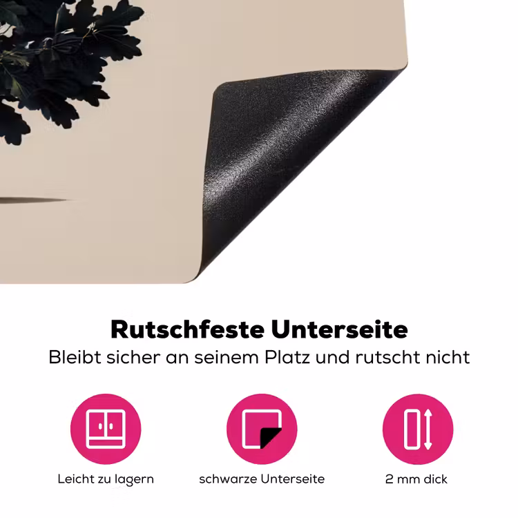 Eikenboom - Schaduw - Egaal Inductie beschermer vinyl 3mm klein -zzzzzzz-lf-onderkant