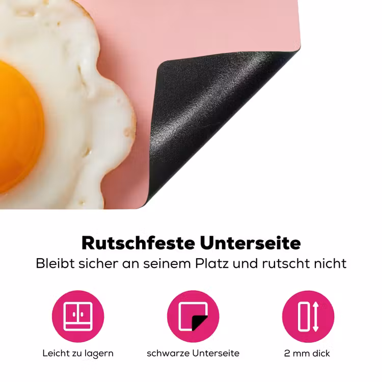 Eieren - Bloem - Roze Inductie beschermer vinyl 3mm klein -zzzzzzz-lf-onderkant