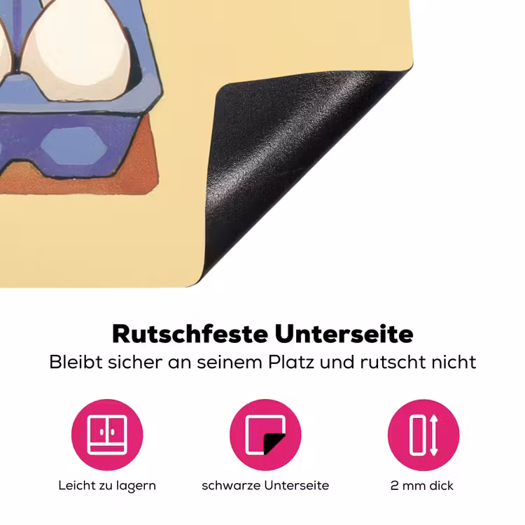 Eieren - Doos - Minimalistisch - Blauw Inductie beschermer vinyl 3mm klein -zzzzzzz-lf-onderkant