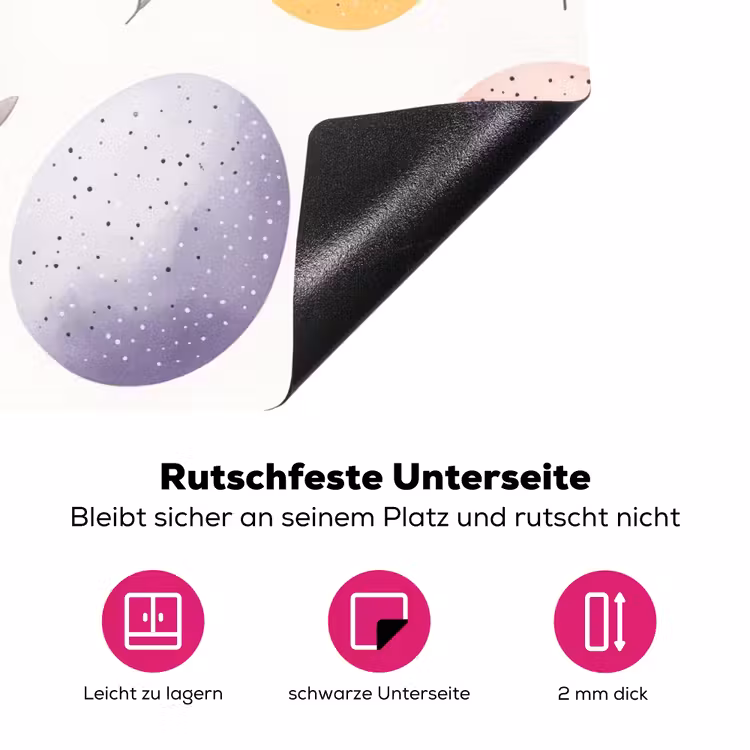 Eieren - Kleurrijk - Patroon Inductie beschermer vinyl 3mm klein -zzzzzzz-lf-onderkant