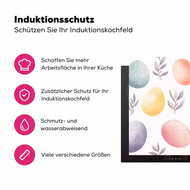 Eieren - Kleurrijk - Patroon Inductie beschermer vinyl 3mm klein -zzzzzzz-lf-ups