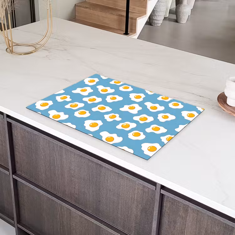 Eieren - Dooiers - Blauw Inductie beschermer vinyl 3mm klein 276 -sfeer8