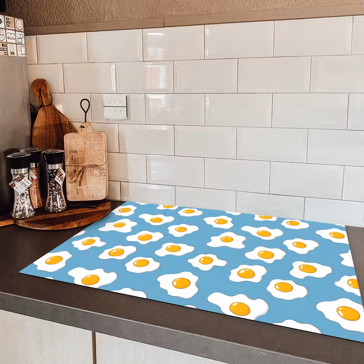 Eieren - Dooiers - Blauw Inductie beschermer vinyl 3mm klein 276 -sfeer3