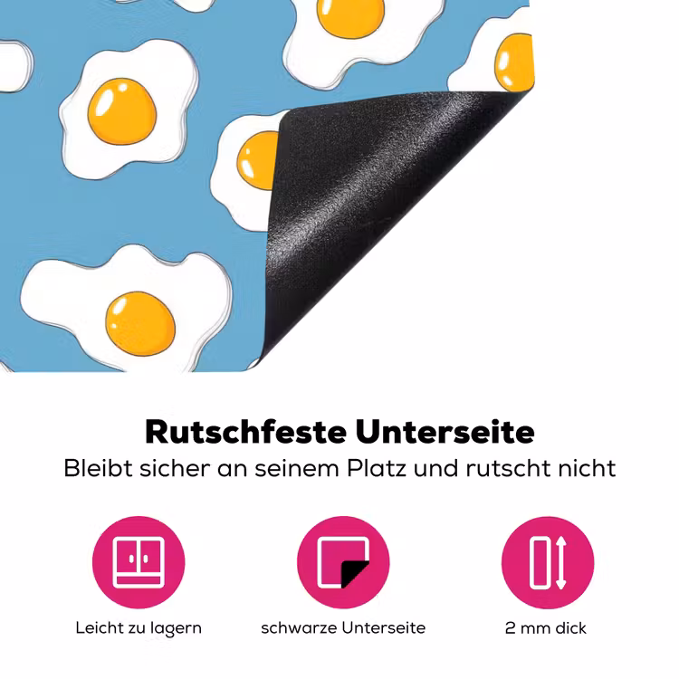 Eieren - Dooiers - Blauw Inductie beschermer vinyl 3mm klein 276 -zzzzzzz-lf-onderkant