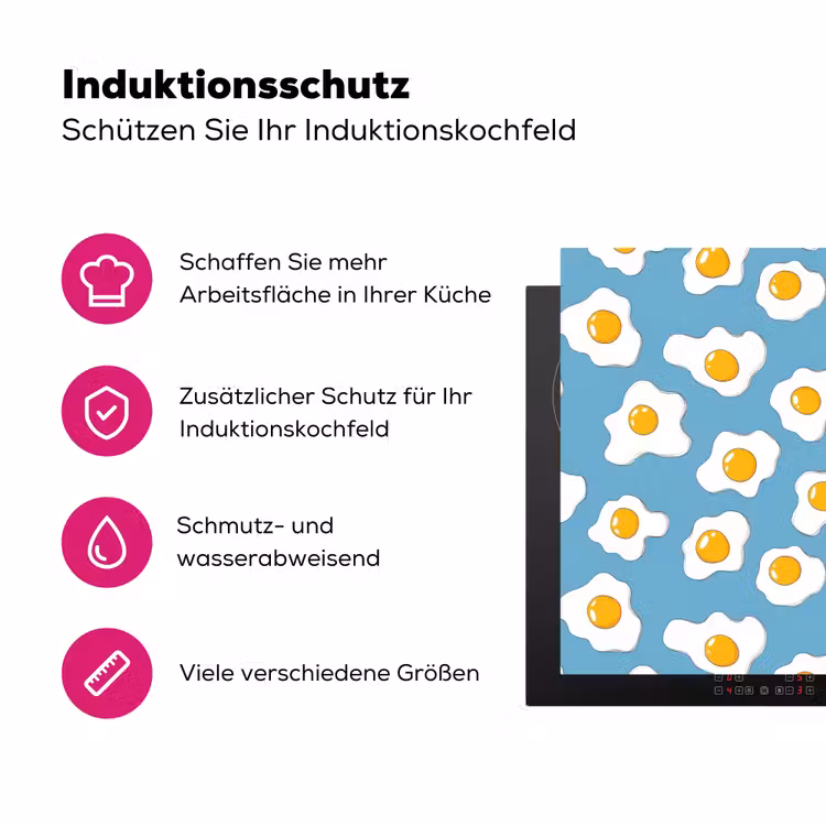 Eieren - Dooiers - Blauw Inductie beschermer vinyl 3mm klein 276 -zzzzzzz-lf-ups