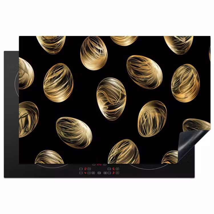 Eieren - Goud - Patroon Inductie beschermer vinyl 3mm klein -3d