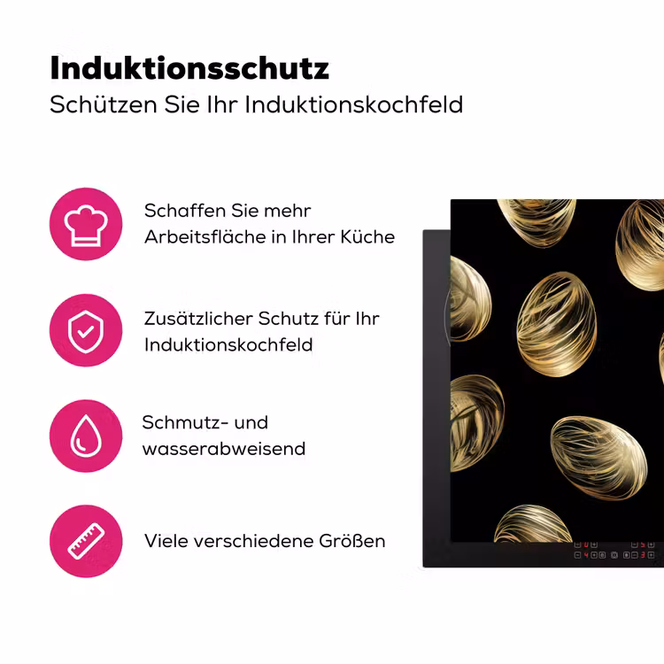 Eieren - Goud - Patroon Inductie beschermer vinyl 3mm klein -zzzzzzz-lf-ups