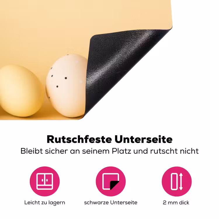 Eieren - Konijn - Pasteltinten Inductie beschermer vinyl 3mm klein -zzzzzzz-lf-onderkant