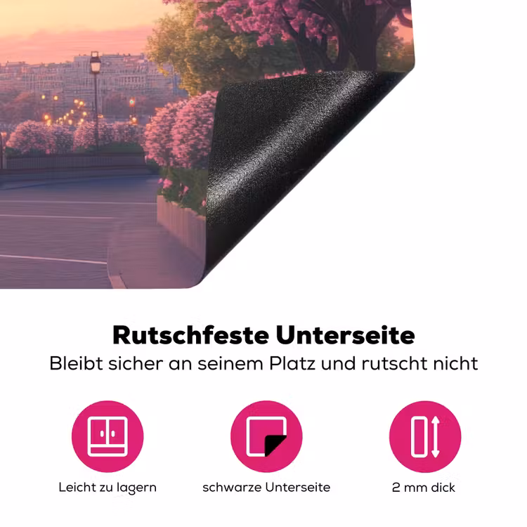 Eiffeltoren - Parijs - Roze Inductie beschermer vinyl 3mm klein -zzzzzzz-lf-onderkant