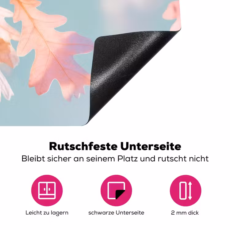 Eikenbladeren - Takken - Roze Inductie beschermer vinyl 3mm klein -zzzzzzz-lf-onderkant