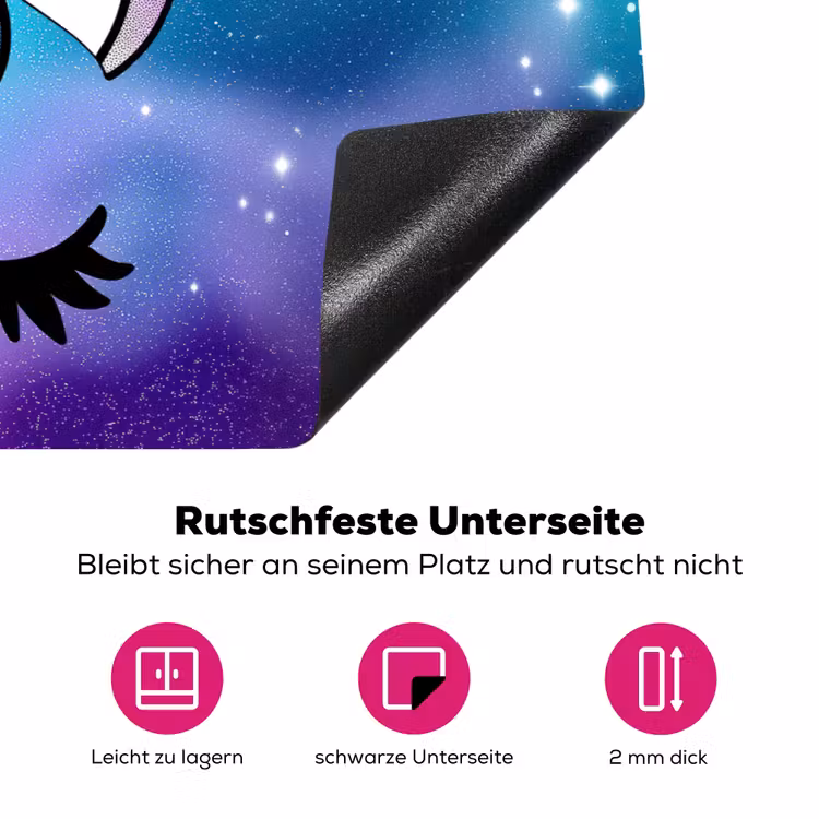 Eenhoorn - Sterrenhemel - Ster - Blauw Inductie beschermer vinyl 3mm klein -zzzzzzz-lf-onderkant