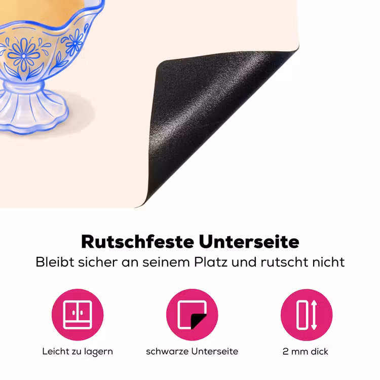 IJs - Citroen - Illustratie - Geel - Dessert Inductie beschermer vinyl 3mm middel -zzzzzzz-lf-onderkant