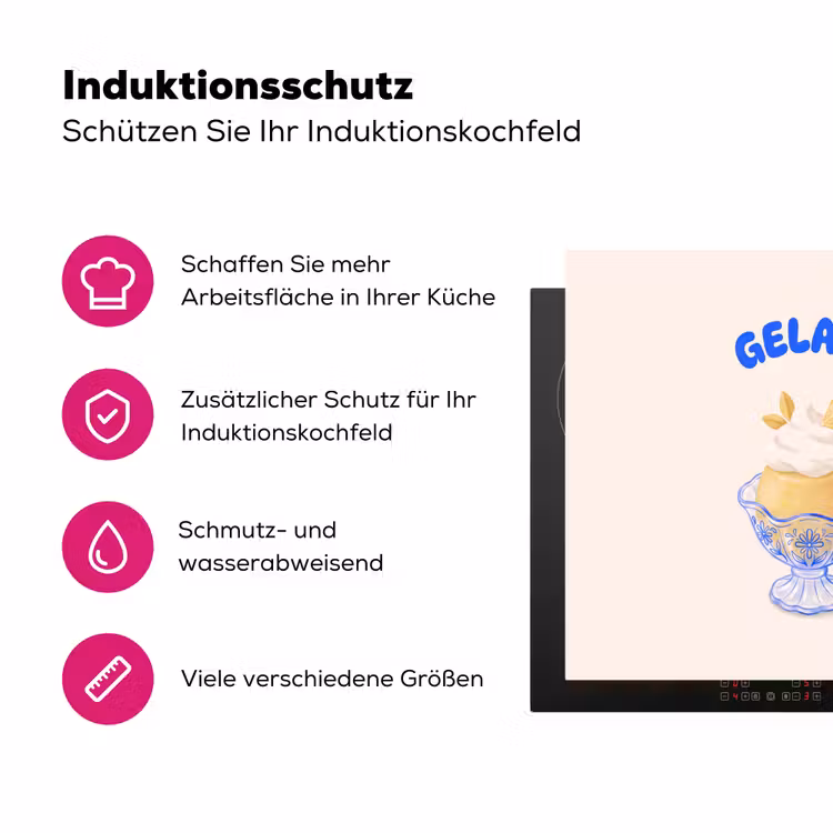 IJs - Citroen - Illustratie - Geel - Dessert Inductie beschermer vinyl 3mm middel -zzzzzzz-lf-ups