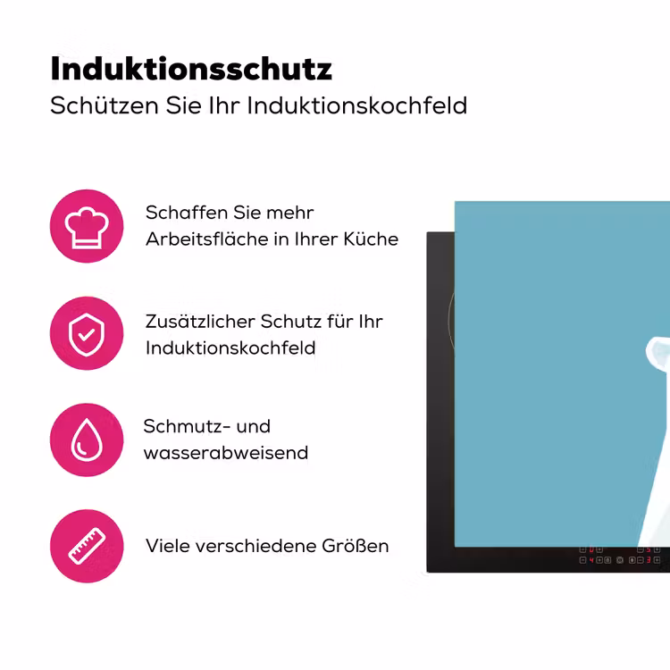 Ijsbeer - Lichtblauw - Minimalistisch Inductie beschermer vinyl 3mm klein -zzzzzzz-lf-ups