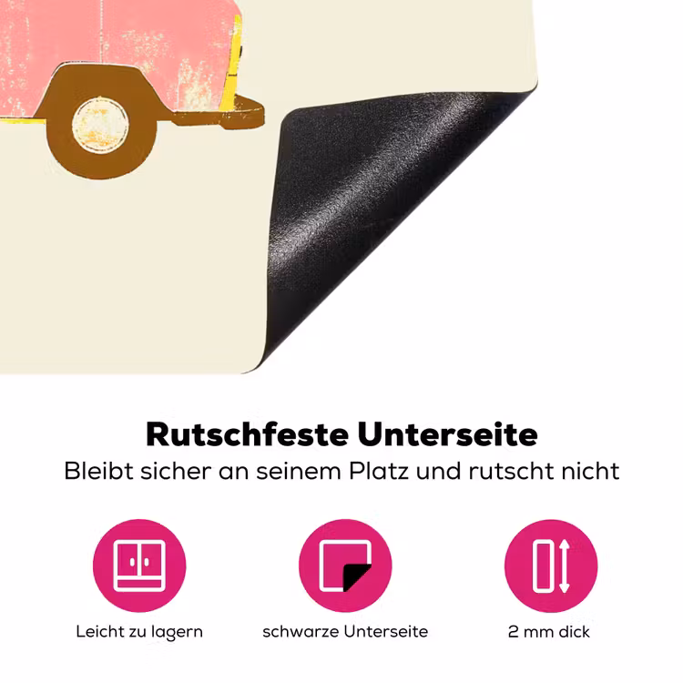 Ijskar - Retro - Softijsjes - Roze Inductie beschermer vinyl 3mm klein -zzzzzzz-lf-onderkant