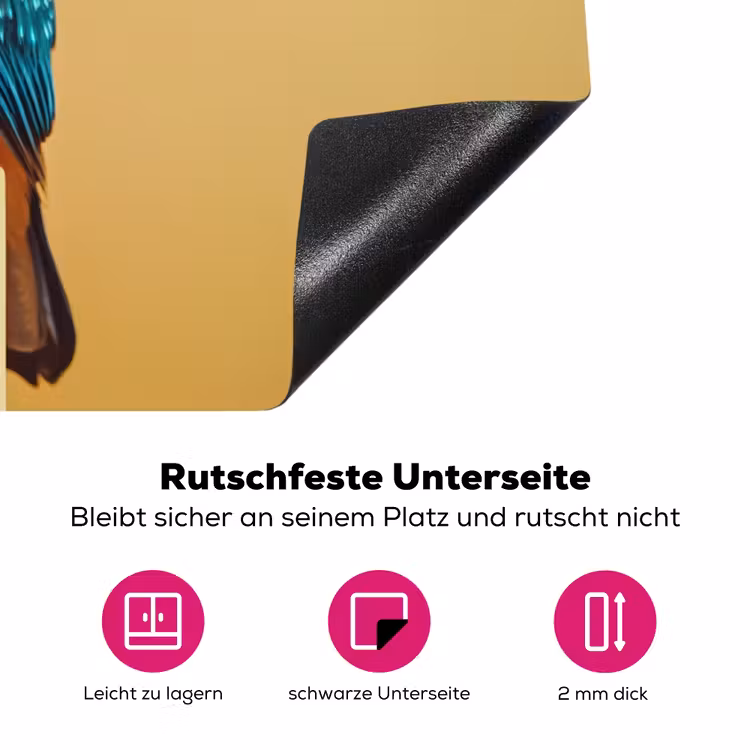 Ijsvogel - Pilaar - Koksmuts - Vogel Inductie beschermer vinyl 3mm klein -zzzzzzz-lf-onderkant