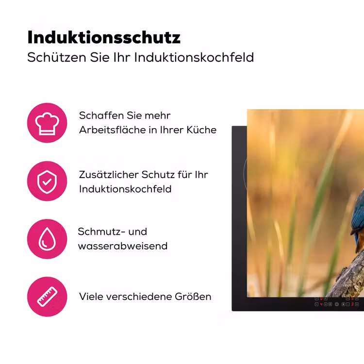 IJsvogel - Tak - Water - Kleurrijk - Levendig Inductie beschermer vinyl 3mm klein -zzzzzzz-lf-ups