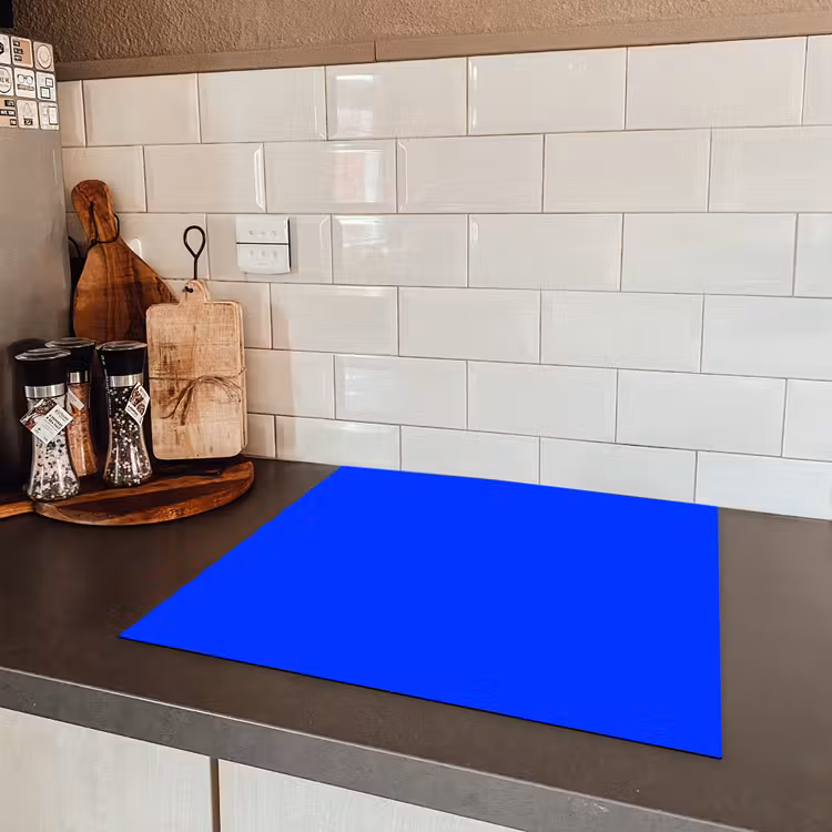 Electric - Blue - Blauw Inductie beschermer vinyl 3mm middel 274 -sfeer3