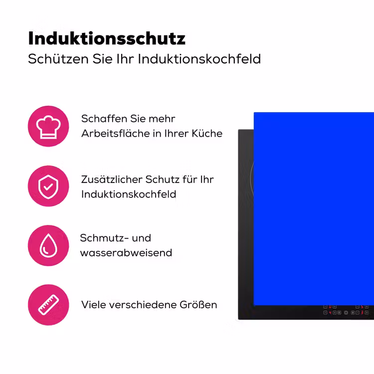 Electric - Blue - Blauw Inductie beschermer vinyl 3mm middel 274 -zzzzzzz-lf-ups