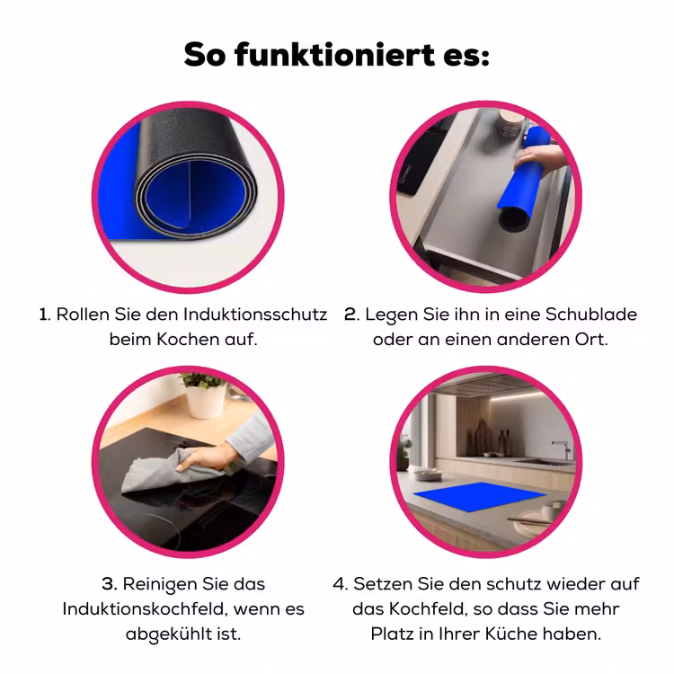 Electric - Blue - Blauw Inductie beschermer vinyl 3mm middel 274 -zzzzzzz-lf-werking