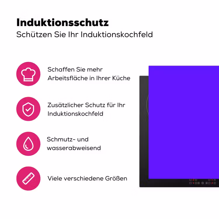 Electric - Indigo - Paars Inductie beschermer vinyl 3mm middel 274 -zzzzzzz-lf-ups