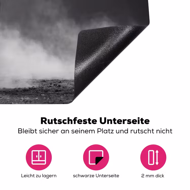 Olifant - Zwart - Wit - Rook Inductie beschermer vinyl 3mm klein -zzzzzzz-lf-onderkant
