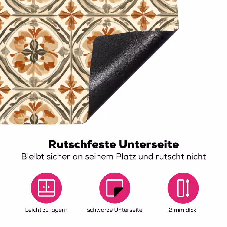 Elegant - Antiek - Kleurrijk Inductie beschermer vinyl 3mm klein 276 -zzzzzzz-lf-onderkant