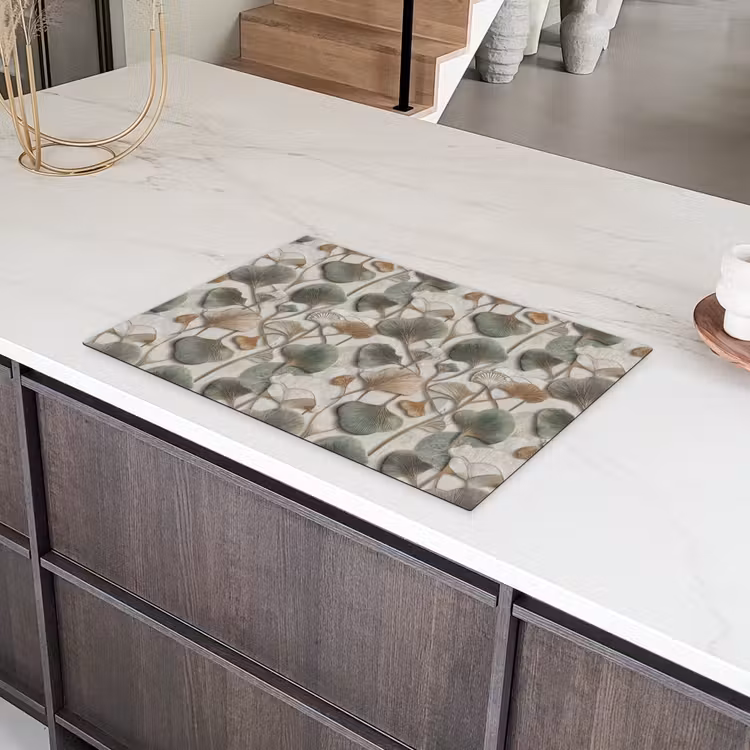 Elegant - Bladeren - Groen Inductie beschermer vinyl 3mm klein 276 -sfeer8
