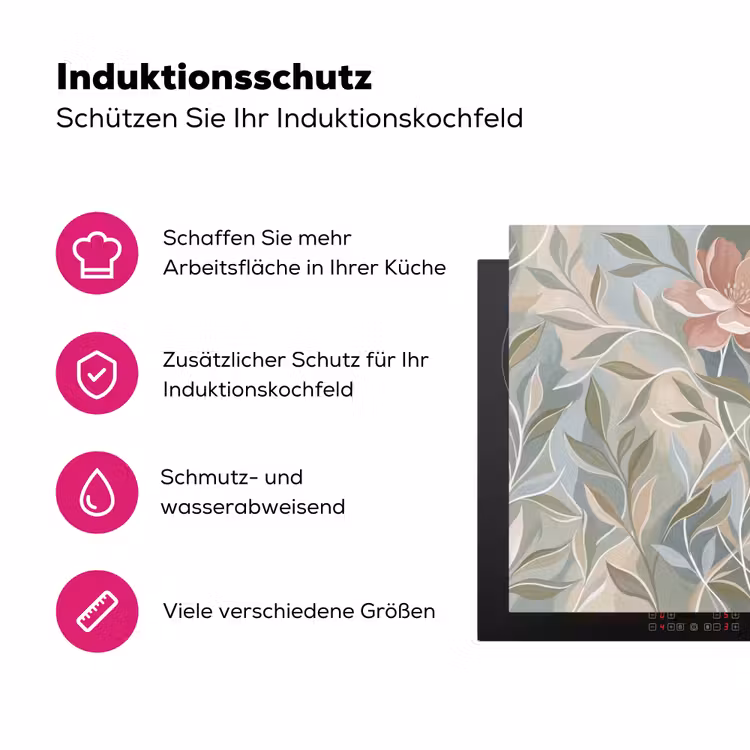 Elegant - Romantiek - Roze Inductie beschermer vinyl 3mm klein -zzzzzzz-lf-ups