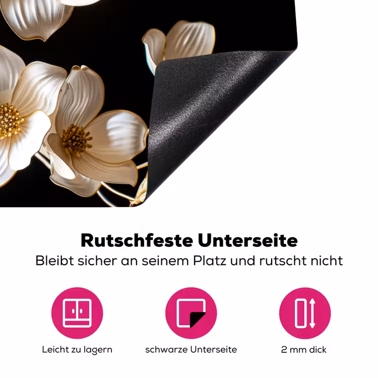 Elegantie in Ivoor en Goud Inductie beschermer vinyl 3mm klein -zzzzzzz-lf-onderkant