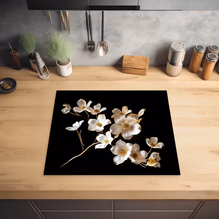 Elegantie in Ivoor en Goud Inductie beschermer vinyl 3mm middel -sfeer5