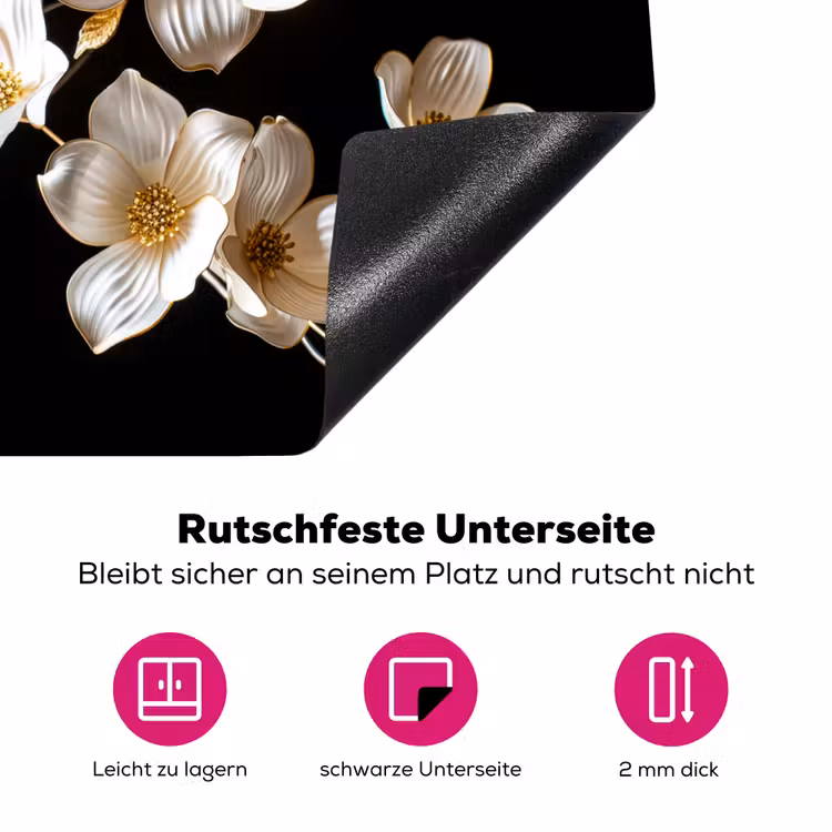 Elegantie in Ivoor en Goud Inductie beschermer vinyl 3mm middel -zzzzzzz-lf-onderkant
