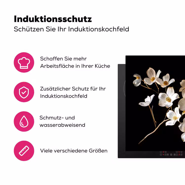 Elegantie in Ivoor en Goud Inductie beschermer vinyl 3mm middel -zzzzzzz-lf-ups