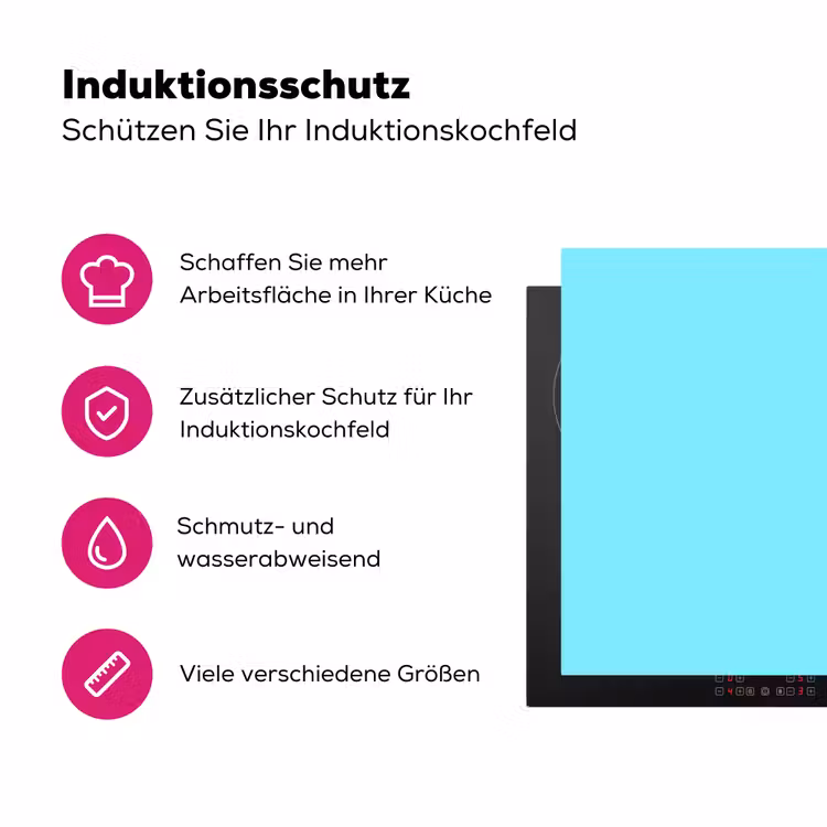Electric - Cyan - Blauw Inductie beschermer vinyl 3mm middel 274 -zzzzzzz-lf-ups