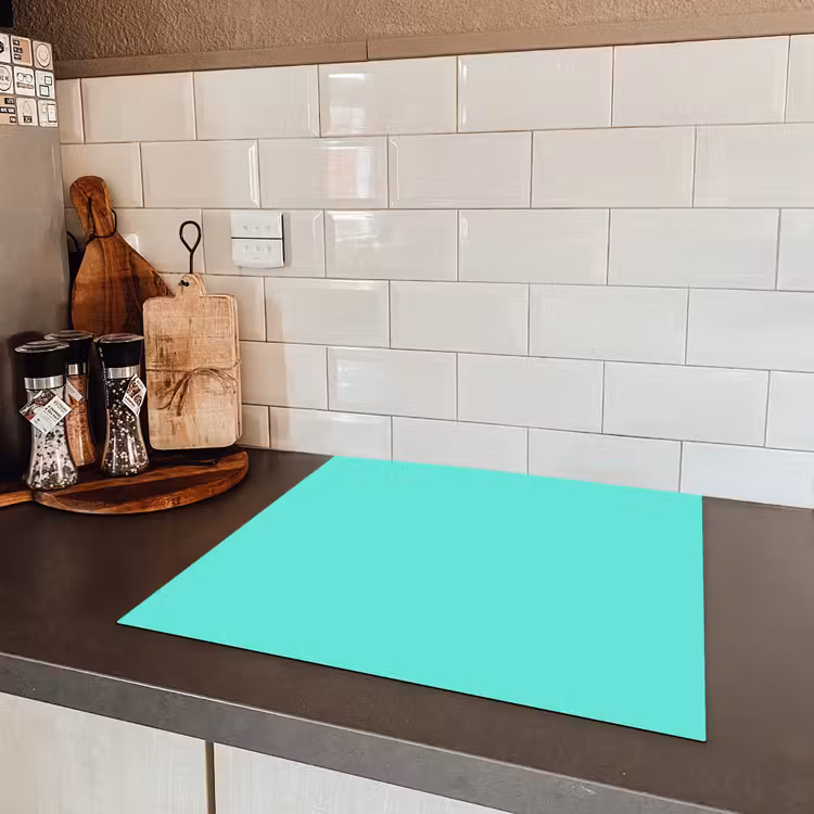 Electric - Cyan - Turkoois Inductie beschermer vinyl 3mm middel 274 -sfeer3