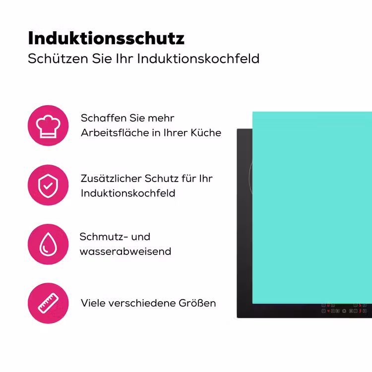 Electric - Cyan - Turkoois Inductie beschermer vinyl 3mm middel 274 -zzzzzzz-lf-ups