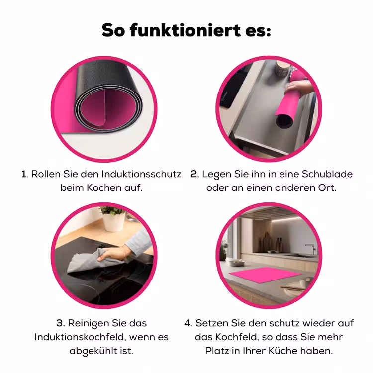 Electric - Magenta - Roze Inductie beschermer vinyl 3mm middel 274 -zzzzzzz-lf-werking