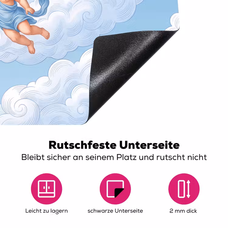 Engel - Vliegend - Klassiek - Blauw Inductie beschermer vinyl 3mm klein -zzzzzzz-lf-onderkant