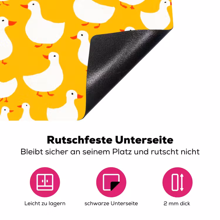 Eendjes - Patroon - Geel Inductie beschermer vinyl 3mm klein 276 -zzzzzzz-lf-onderkant