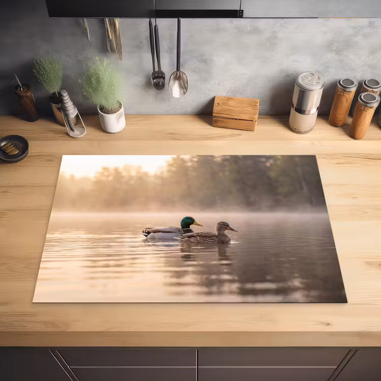 Eenden - Water - Mist - Natuur Inductie beschermer vinyl 3mm klein -sfeer5